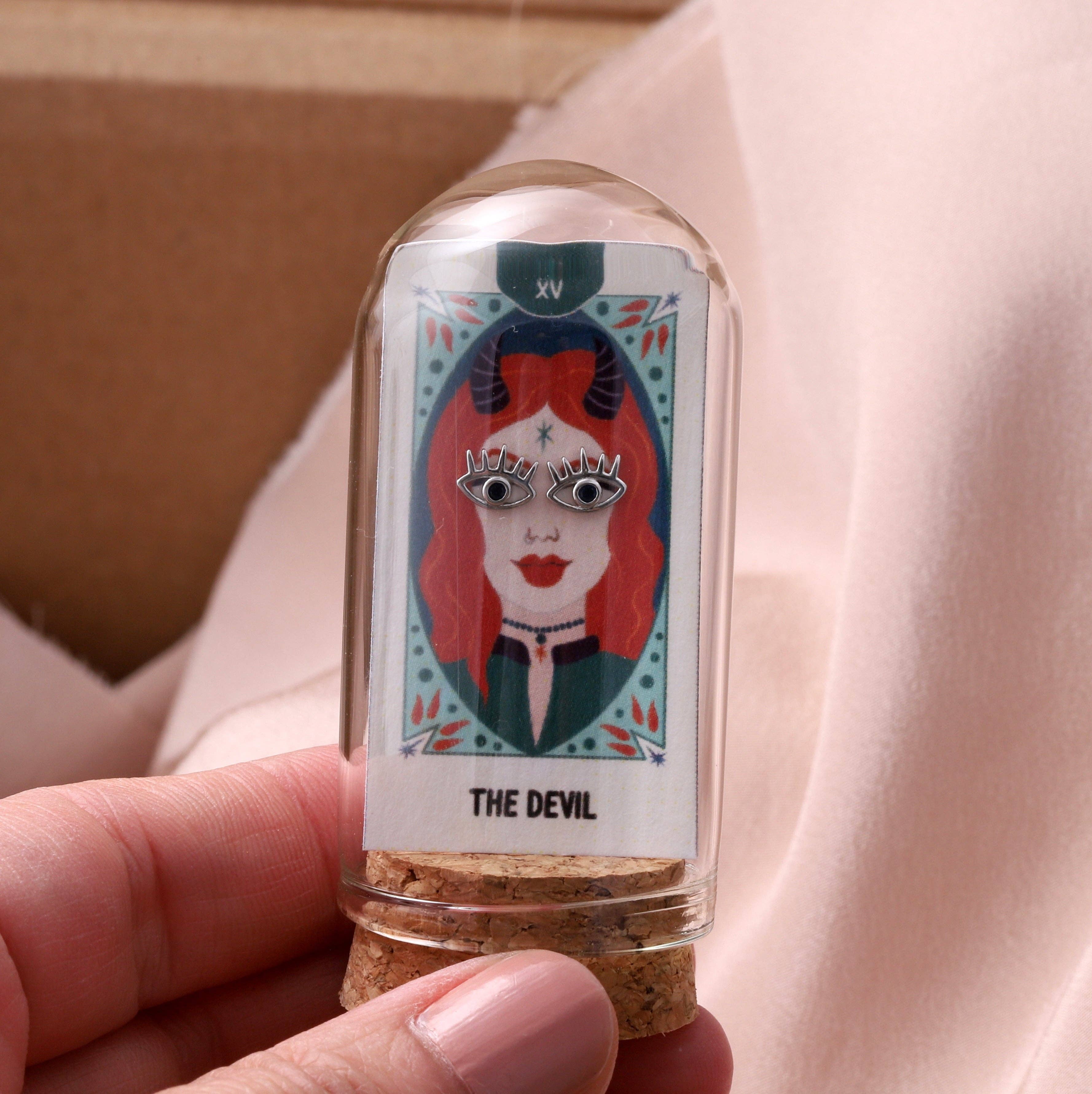 Attic creations – wholesale Stud/post earrings – TT71016 THE DEVIL Evil Eye Earrings with Lashes0