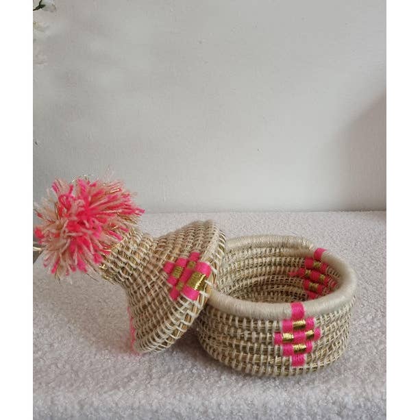 Pequeña cesta de mimbre hecha a mano para cocina, caja para mujer para venta al por mayor de Moroccan Natural bazaar