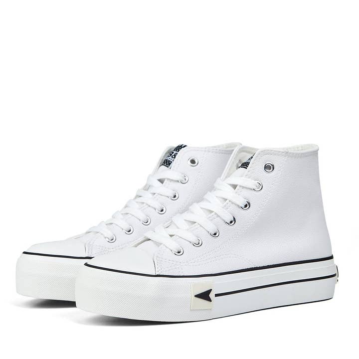 Bay høje sneakers med plateau i hvid nappa for engroshandel hos Break&Walk