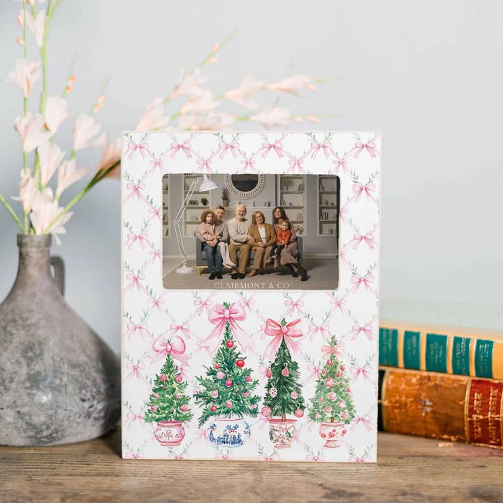 White Lily Frame Vertical-Blush & Baubles - Millennial Christmas for wholesale on Faire1