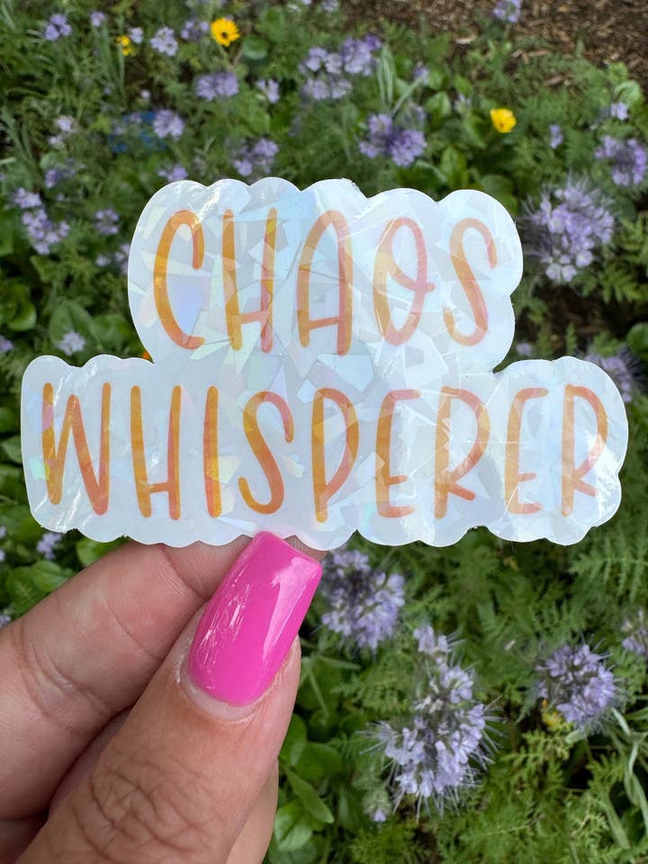 Unique Chaos Whisperer Sticker - Dishwasher Safe Vinyl Decal for Personalizing Any Surface for wholesale by Schwingline Shop