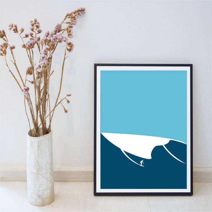 Surf Wave Nazaré poster for wholesale by Prao Studio