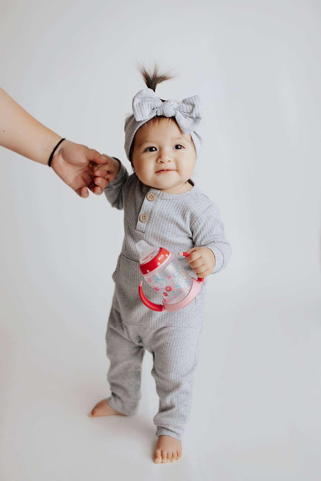 Three Little Tots - Wholesale Jumpsuit - Baby - Baby Ribbed Playsuit with Pockets and Bow23
