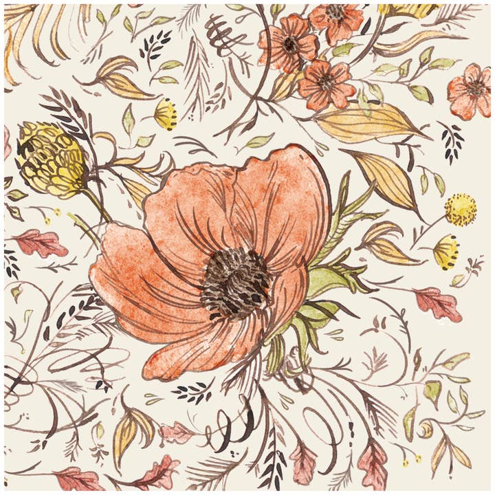 Autumn Arrangement Cocktail Napkin - Pack Of 20 for wholesale by Hester & Cook - Stationery