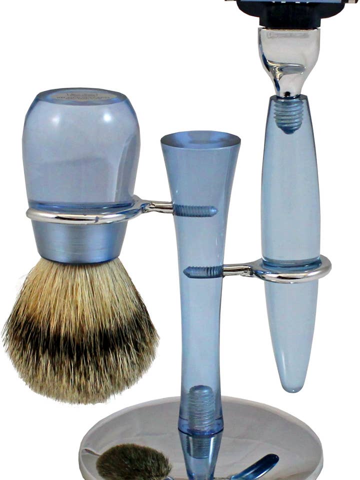 Set da barba acrilico blu per la vendita all'ingrosso da parte di Hans Baier Exklusive