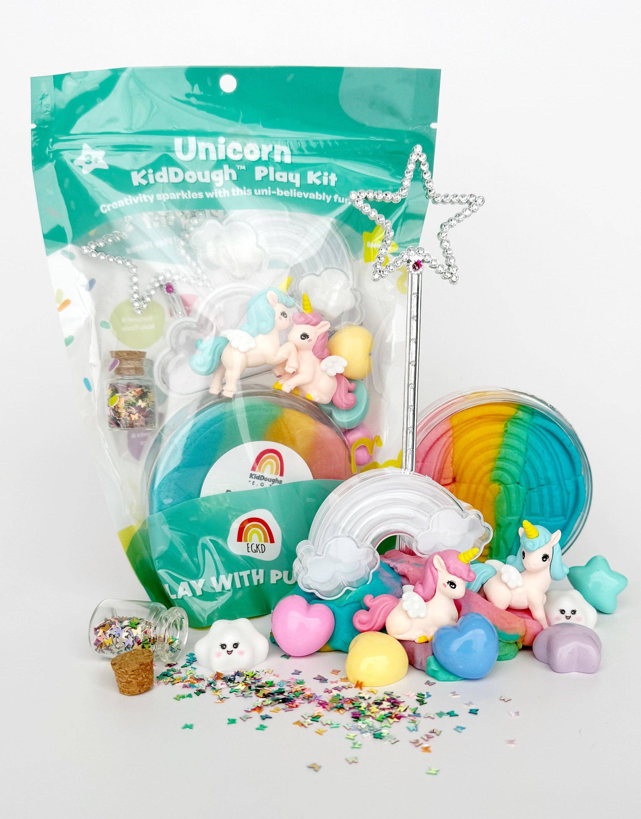 Earth Grown KidDoughs (KidDoughs by EGKD) - Wholesale Putty/Slime - Kids - Unicorn KidDough Play Kit