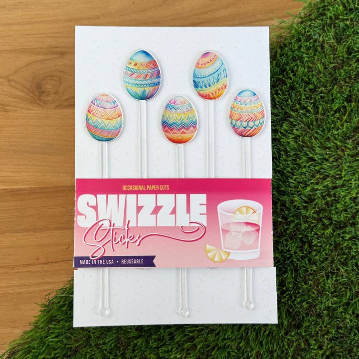 Geschilderde 4-bladige klaverroerstaafjes | Acryl roerstaafjes voor wholesale door Occasional Paper Cuts