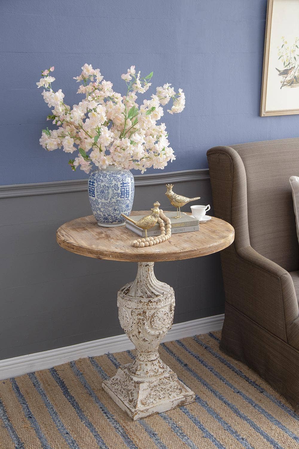 A&B Home Group Inc. - Wholesale Coffee Table - D30x31" Round Table - White/Brown4