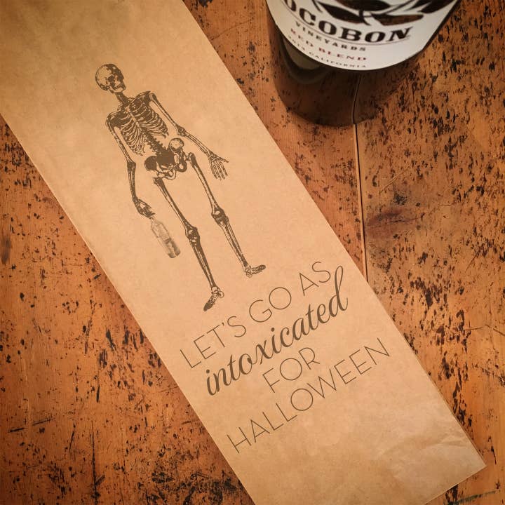 Skeleton Wine Bag for wholesale by Alice-Louise Press