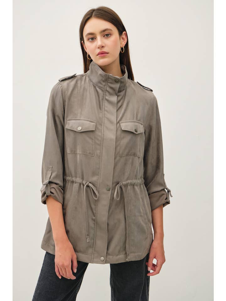 Be Cool - Wholesale Jacket - Women's - CINCHED WAIST SAFARI CARGO UTILITY JACKET