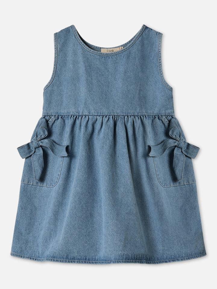 Fliink - Wholesale Dress - Kids - DON DENIM SPENCERDRESS - LIGHT DENIM BLUE