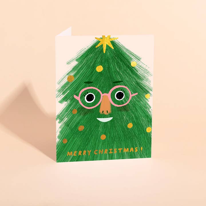 FIR FACE - Carte de vacances pour la vente par Carolyn Suzuki