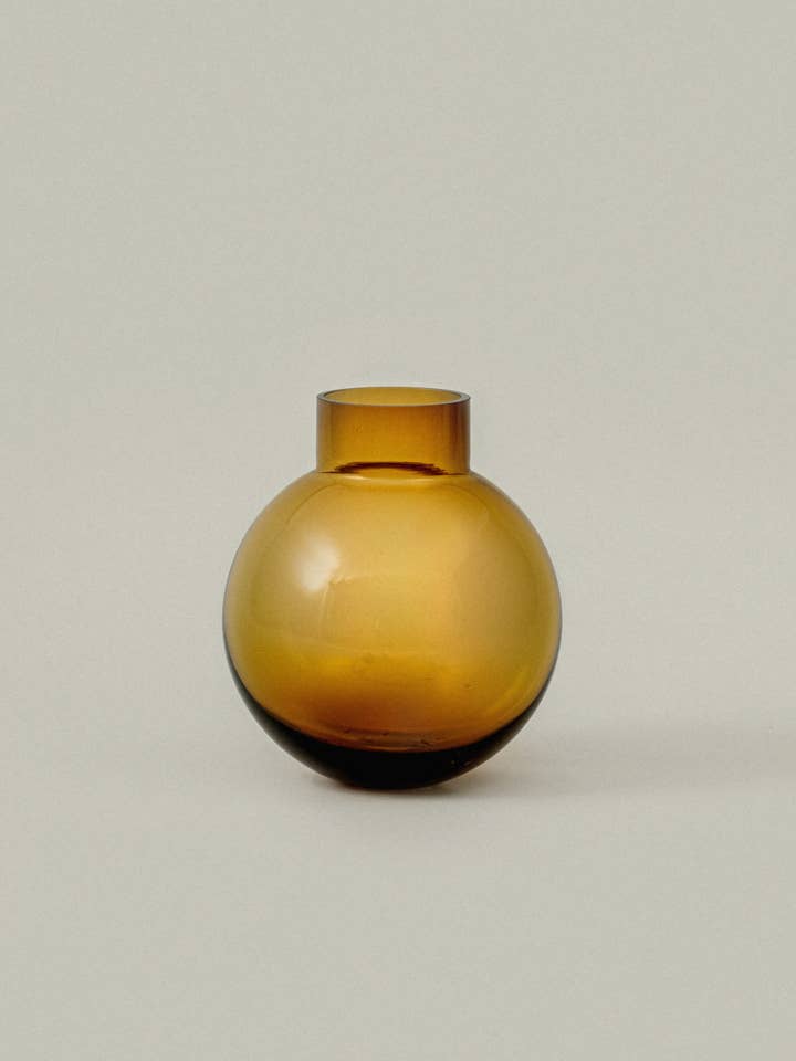 Ball Glass Vase - Dark Amber for wholesale by SUNNY HOME
