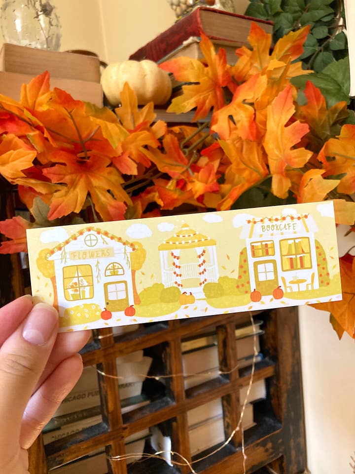 Fall Small Town Bookmark for wholesale by Tales and Pages Shop