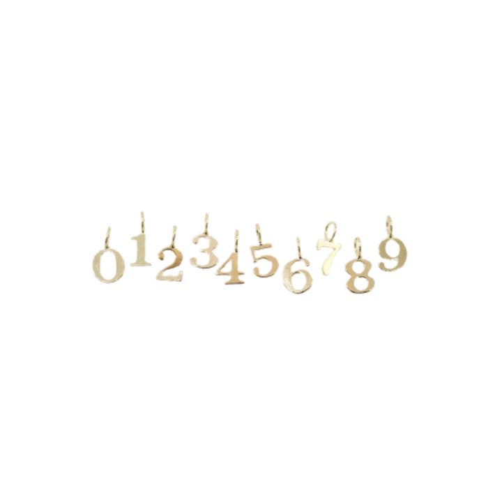 MIA Jewelry - Wholesale Individual Charm/Pendant - 18K Gold Filled Birthday Date Number Pendant