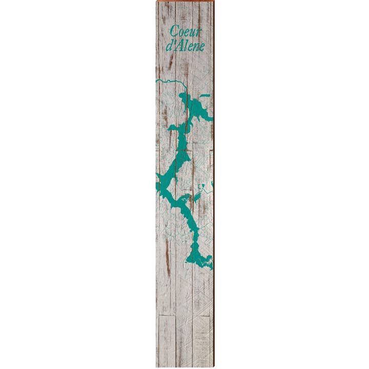 Coeur d'Alene, Idaho Map | Wall Art Print on Real Wood for wholesale by Mill Wood Art