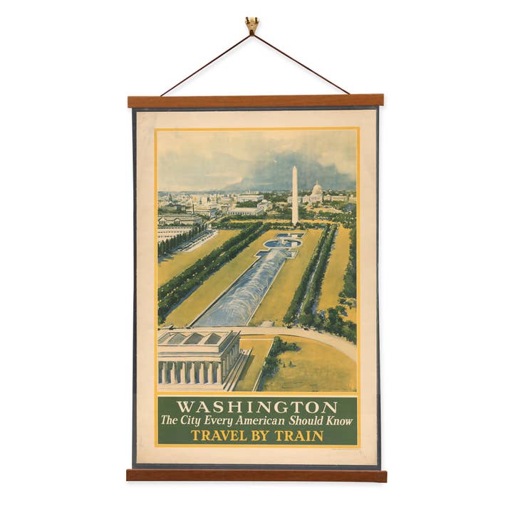 Washington - Reisposter - Schilderij op canvas voor aan de muur voor wholesale door Vintage Banners