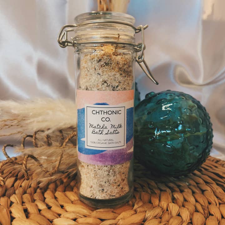 Chthonic Co. Matcha Milk Bath Salts 4oz for wholesale by Chthonic Co.