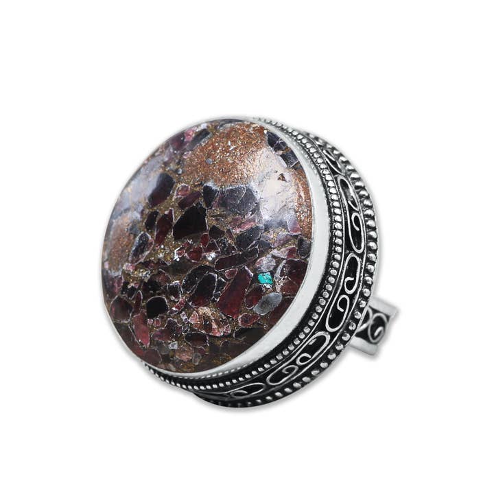 Handmade Jewels – wholesale Cocktail/statement ring – Artisanal Silver-Plated Statement Rings – Assorted Gemstones with Designer Bands (US Sizes 6–10, Non-Adjustable)14