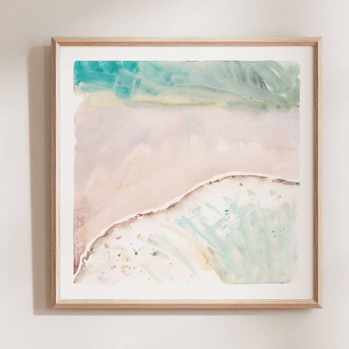 Sea Salt — Impression artistique moderne sur la côte de la plage pour la vente par Amber DeCicco Art