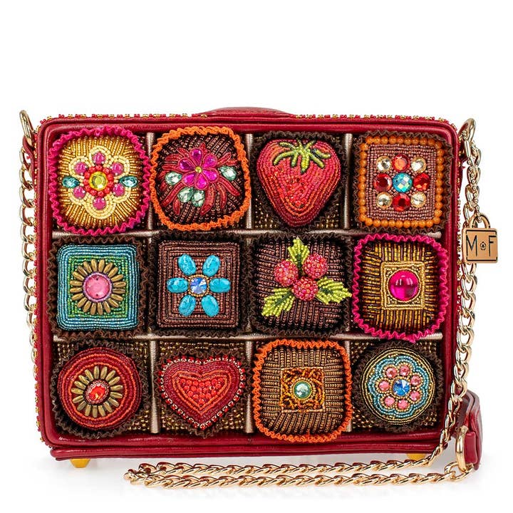 Mary Frances Accessories - Wholesale Crossbody Bag - Women's - Sweet Indulgence Beaded Candy Box Crossbody Shoulder Handbag