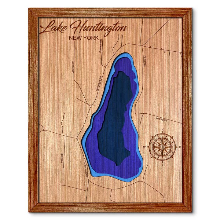Lake Huntington Depth Map - Home & Wall Decor for wholesale by Premier Gifts and More
