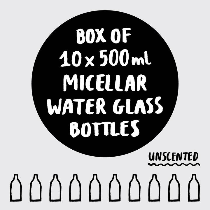 Micellar water 500ml blue bottles for wholesale by FILL REFILL CO