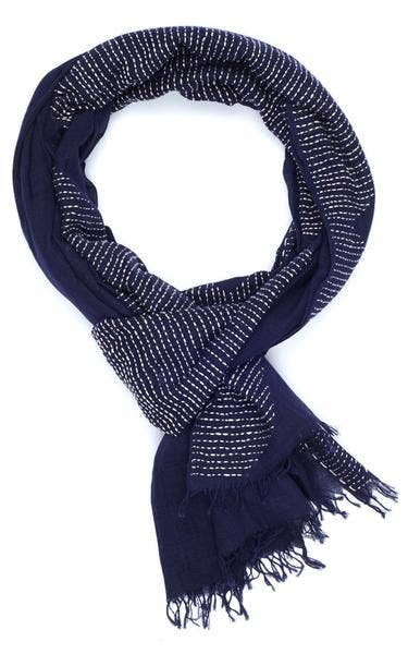 Indigo Handloom - Wholesale Scarf - Women's - Giza - Navy1
