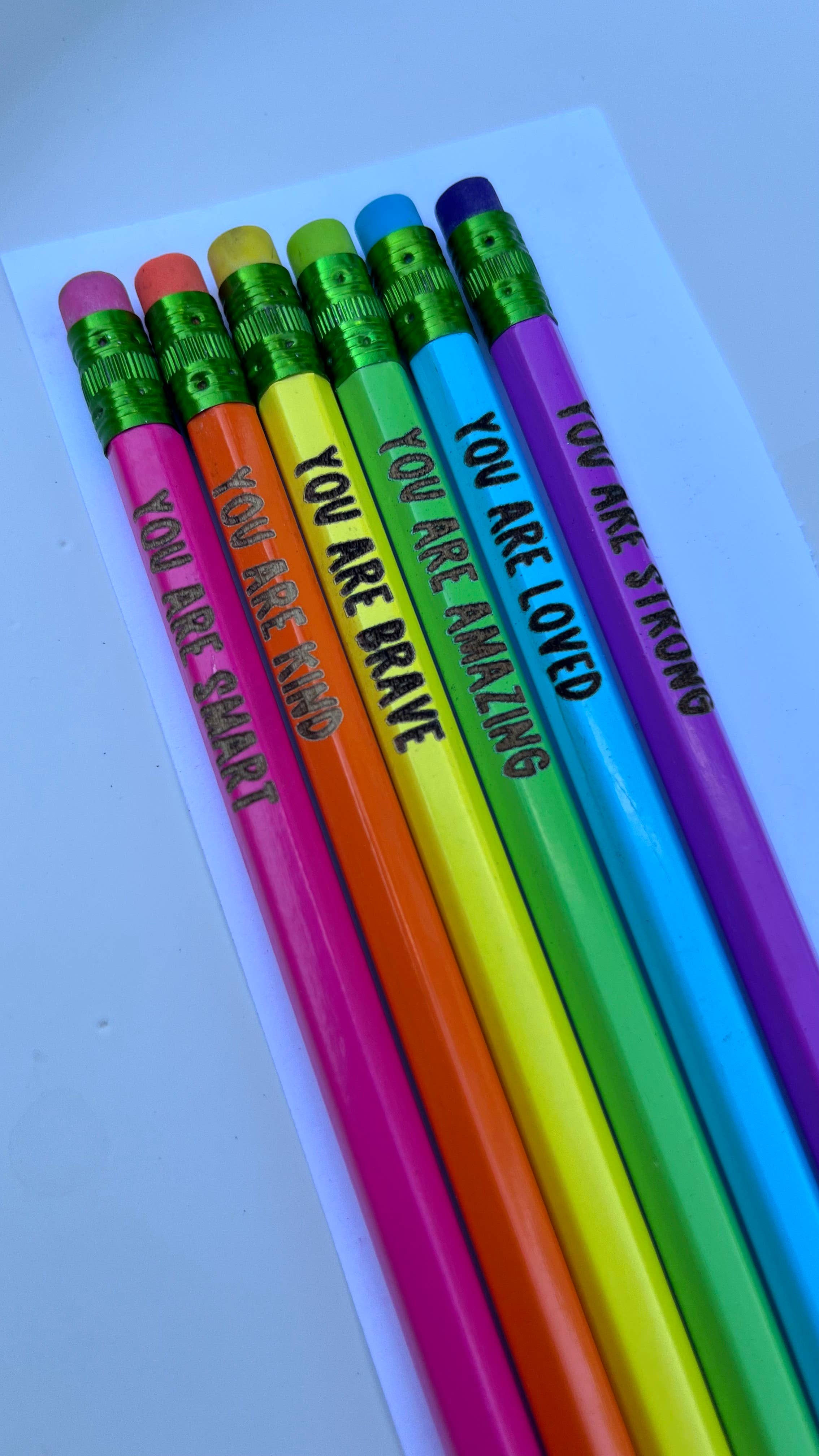 Handmade by Hammero - Wholesale Pencil - Positive Affirmations Pencils, Engraved Pencils Pack1