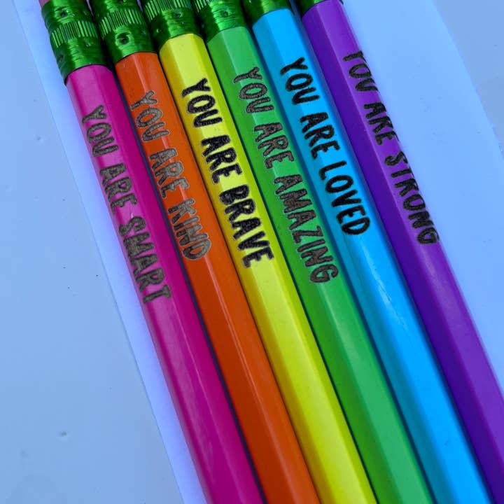 Handmade by Hammero - Wholesale Pencil - Positive Affirmations Pencils, Engraved Pencils Pack1
