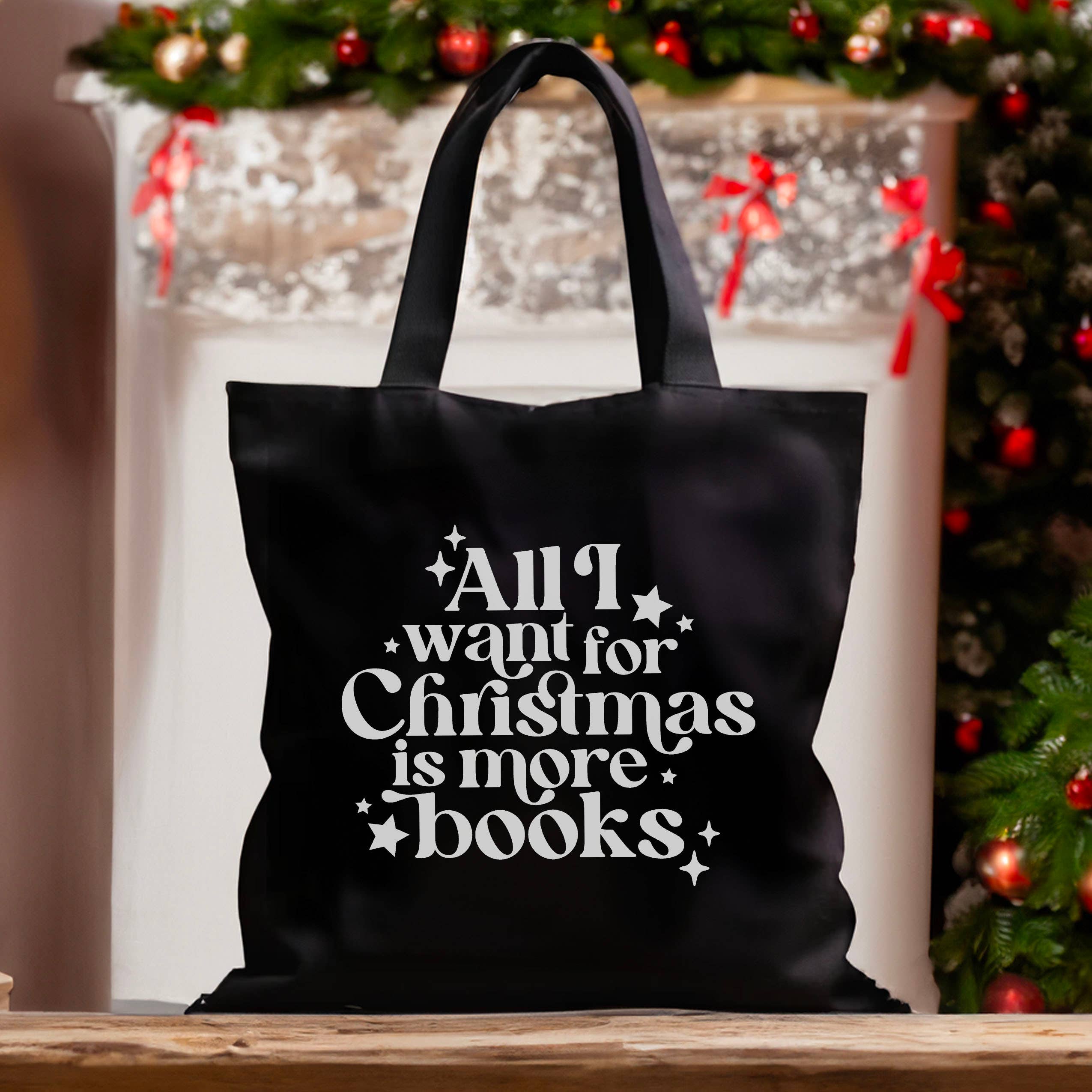 The Swoon Room - Wholesale Tote Bag - Women's - All I Want For Christmas Is More Books Tote Bag0
