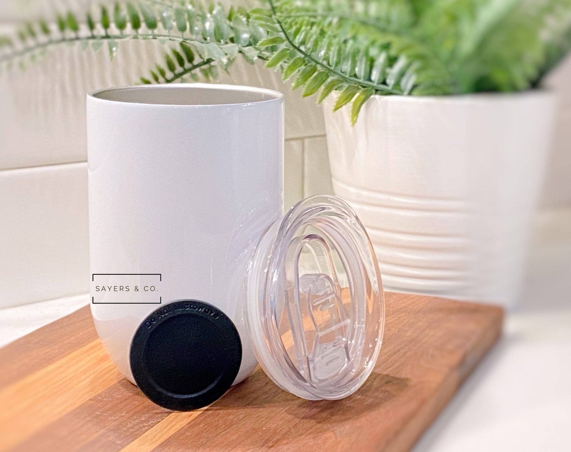 Sayers & Co. - Wholesale Insulated mug/tumbler - BULK Pack of 20- 12 oz STRAIGHT Edge White Wine SUBLIMATION Blank Stainless Steel Tumbler Water Bottle wholesale4