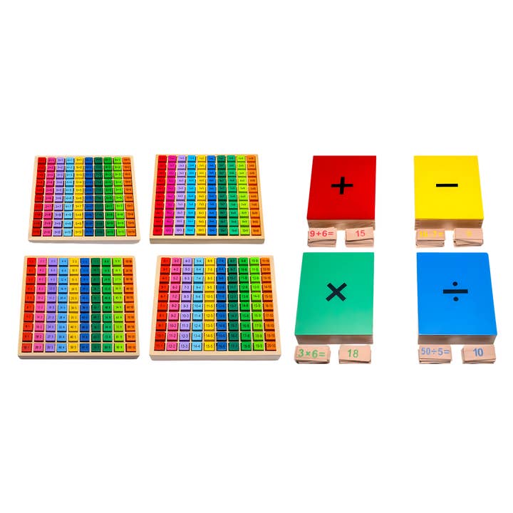 Ensemble d'apprentissage Montessori : 4X planche de calcul & 4X boîte de calcul – Ensemble de mathématiques en bois pour la vente par Natureich