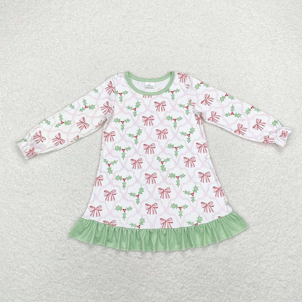 Aier Wholesale - Wholesale Sleepwear Set - Kids - Family Mommy Baby Girls Christmas Bows Holly Pajamas Clothes Sets1