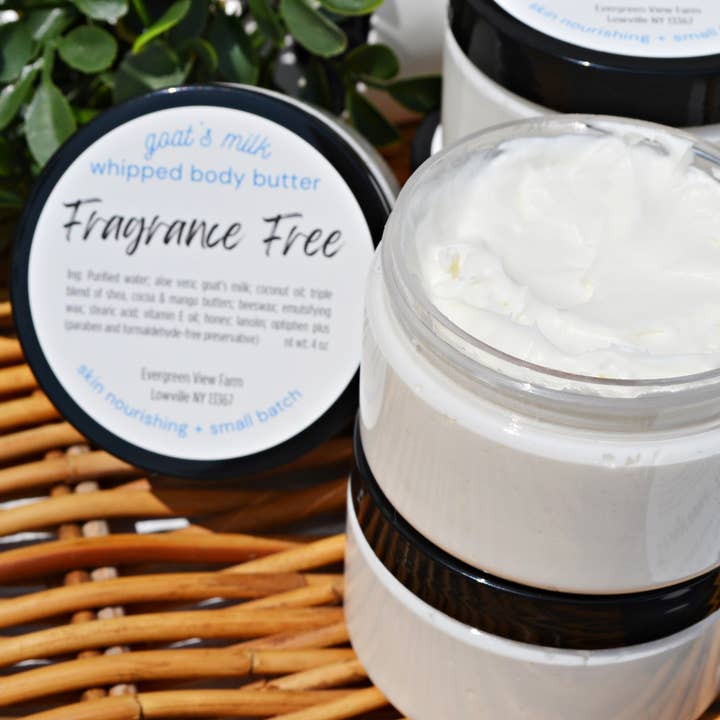 Evergreen View Farm - Wholesale Body balm/butter - Whipped Body Butter Fragrance Free Unscented Goat Milk Honey7