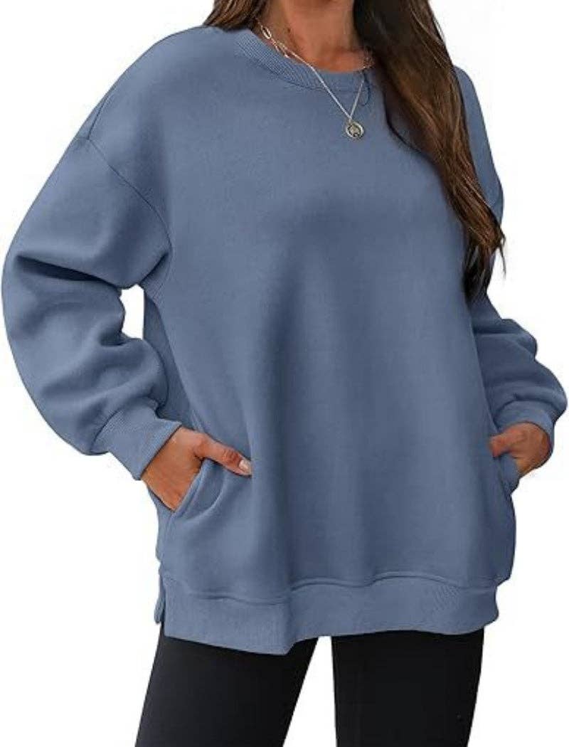 safistyle - Wholesale Sweatshirt - Women's - Oversized Long Sleeve Top with Pockets21