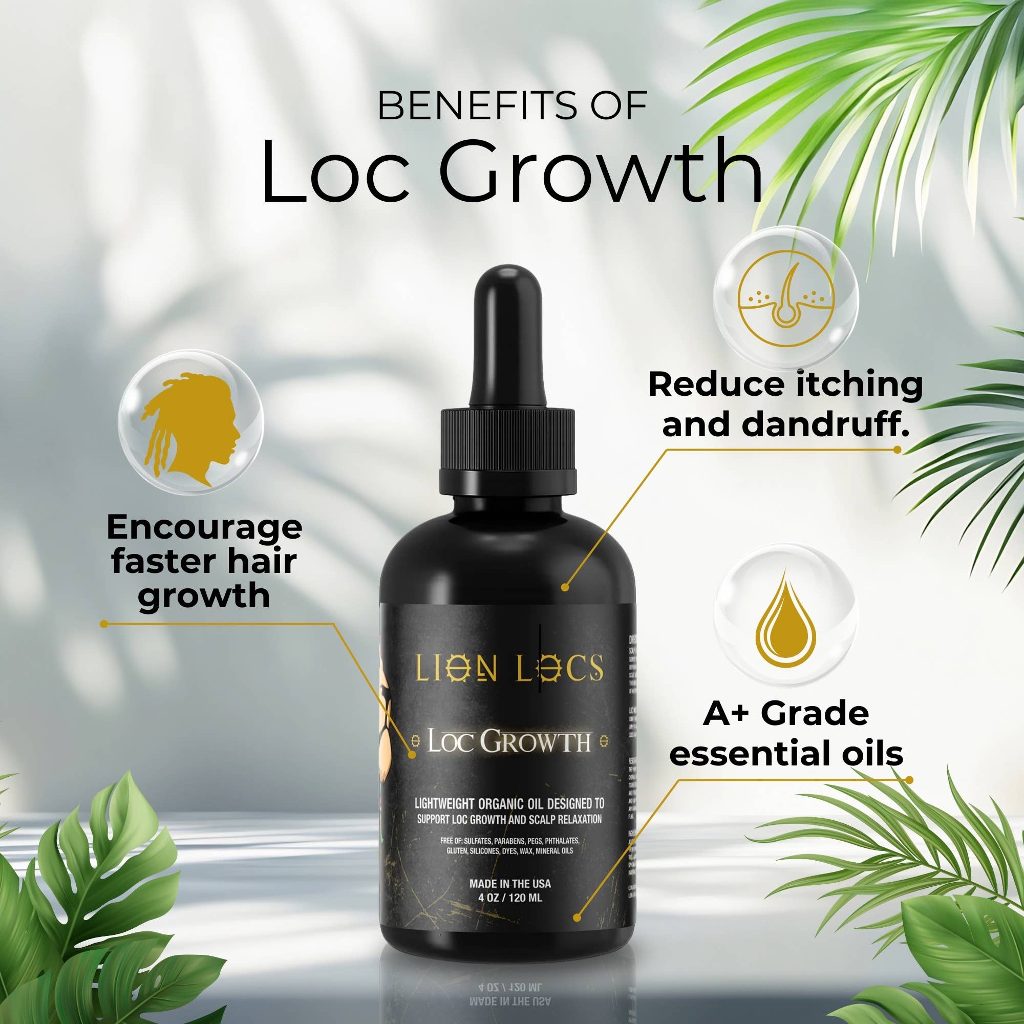 Lion Locs LLC - Wholesale Hair Oil - Lion Locs Loc Growth & Scalp Relaxation Oil - VEGAN1