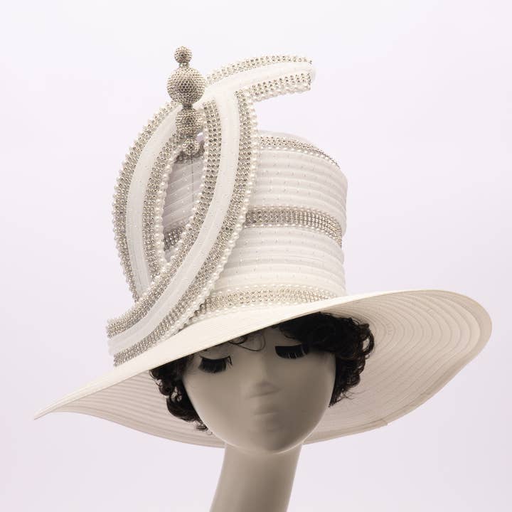 Crinoline Tube embellished crown with medium brim hat|AJ858Y for wholesale by KaKyCo