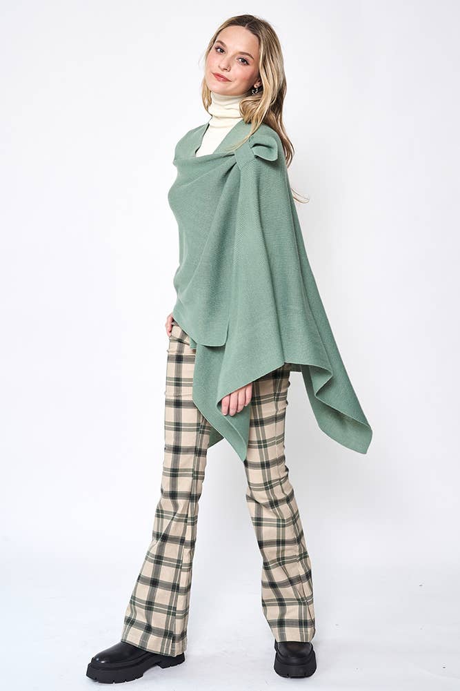 Hana - Venta al por mayor Poncho - Mujer - Ruana sólida con correa para el hombro55