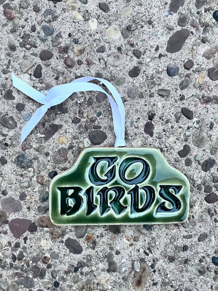 Go Birds Philadelphia Eagles Ornament for wholesale by Stanley Chester & Albert Ceramics