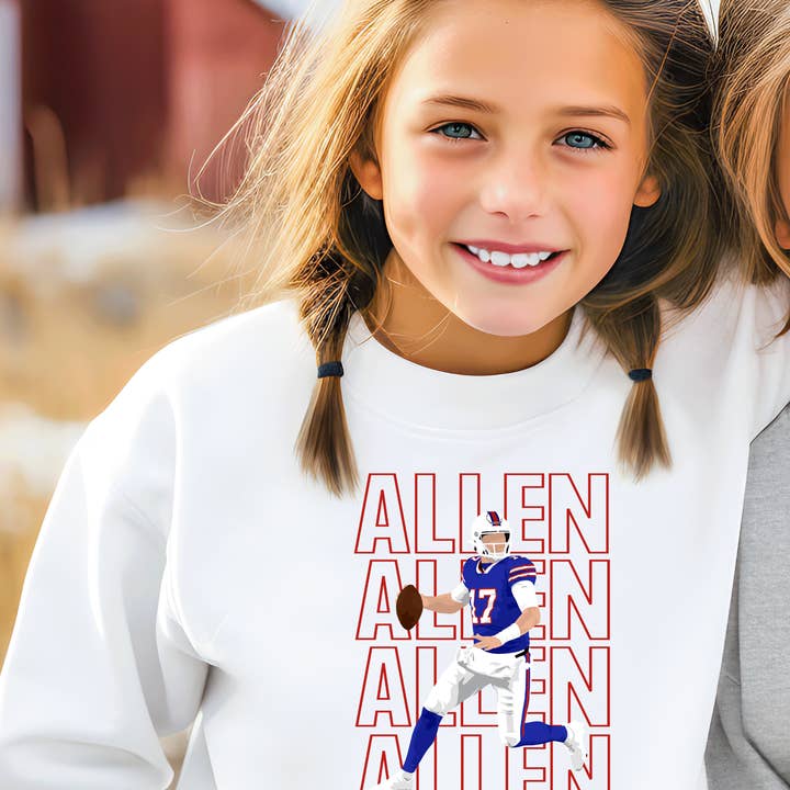 Uncommon Label - Wholesale Sweatshirt - Kids - Josh Allen Buffalo Bills Youth Graphic Sweatshirt0