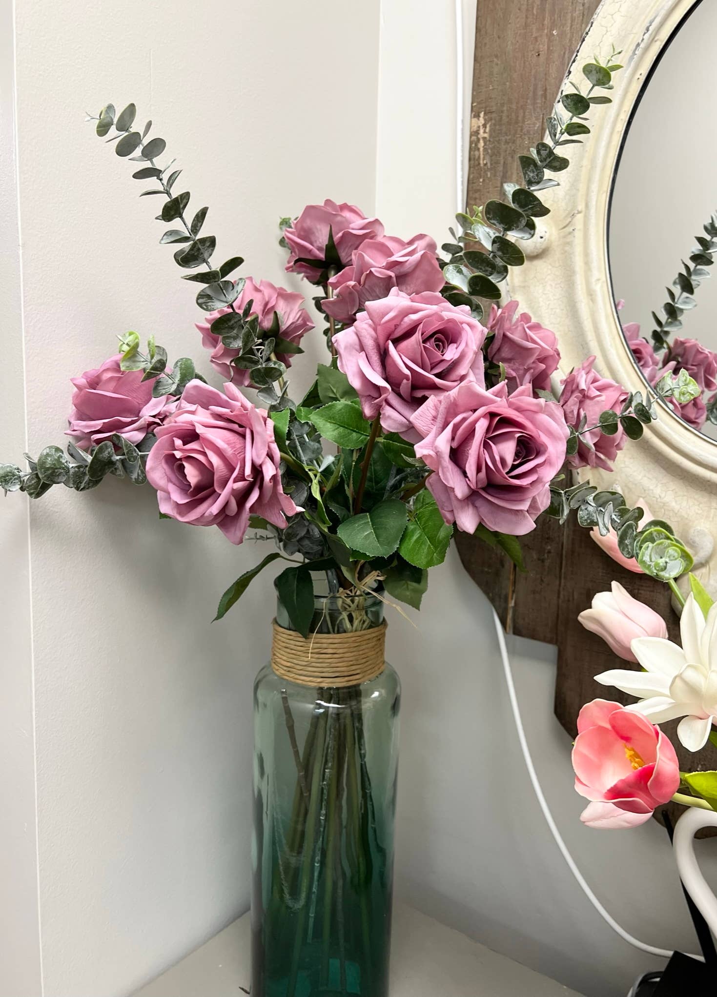 Angel Isabella – Flores artificiais por atacado – Rosa premium realista com toque natural, flor grande de 74 cm4