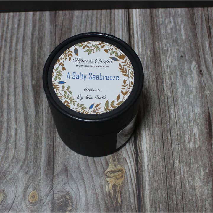Mousai Crafts - Wholesale Jar/Filled Candle - A Salty Seabreeze 8.5oz Soy Wax Candle5