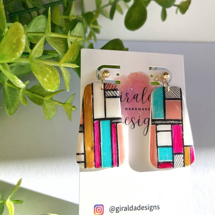 Colorful clay earring for wholesale by Giralda Designs