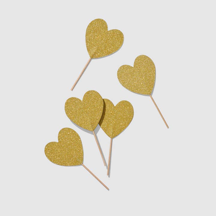 Coterie Party Supplies - Wholesale Cake/Cupcake Topper - Heart Mini Toppers (10 per pack)