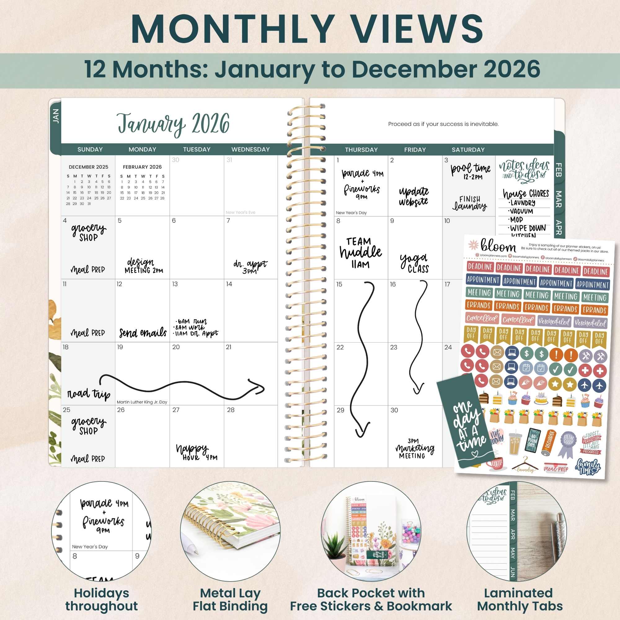 bloom daily planners - Wholesale Planner - 2026 Soft Cover Planner - 5" x 8" size26