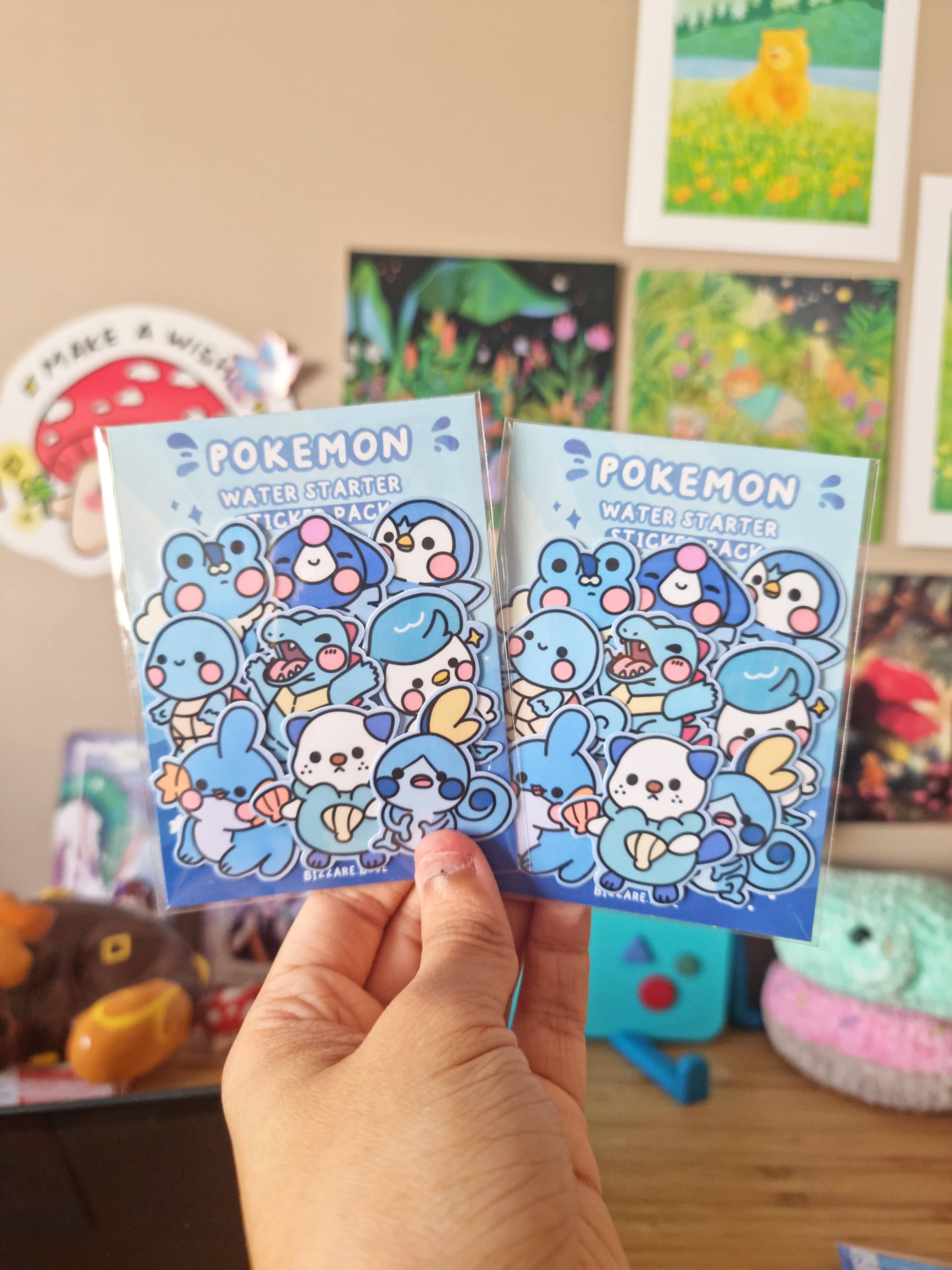 Bizzare Blue - Wholesale Sticker - Water Pokemon Starter Sticker Pack of 91
