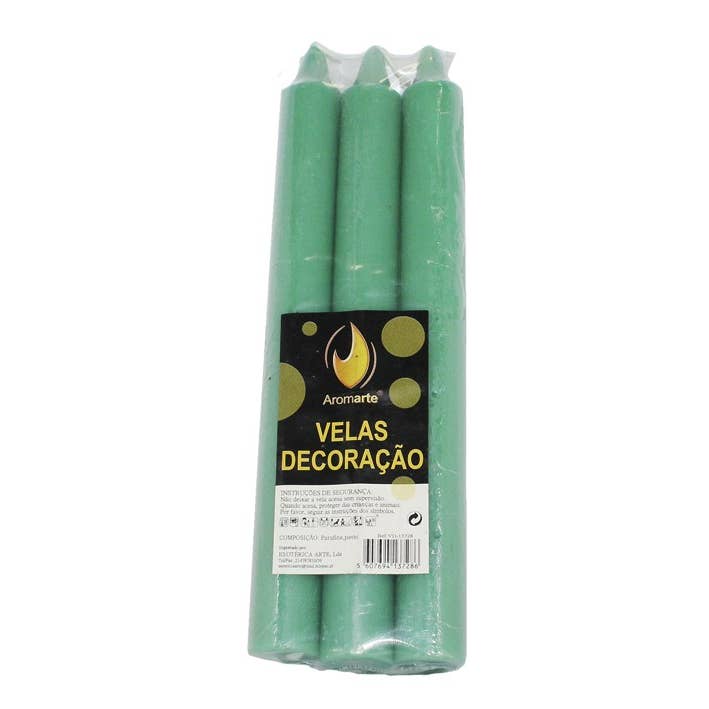 Castiçal Candle 18cm Green (3 pcs.) for wholesale by Esoterica Arte