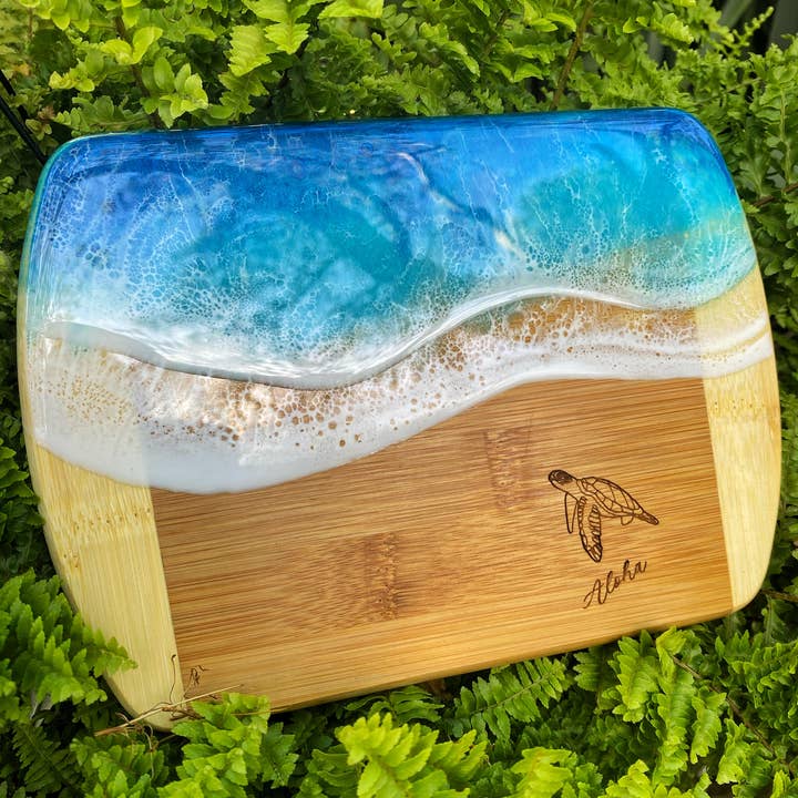 TBM Creations LLC - Wholesale Cheese Board - TURTLE Aloha Charcuterie board | Maui made Serving board8