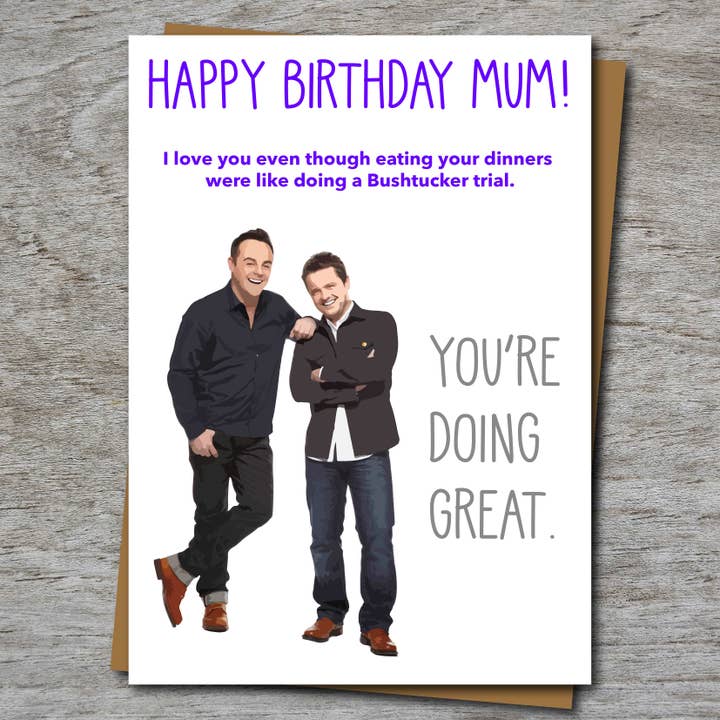 Happy Birthday Mum - I'm a Celeb Bushtucker Trial (Unofficial) for wholesale by Maya Rose Creations